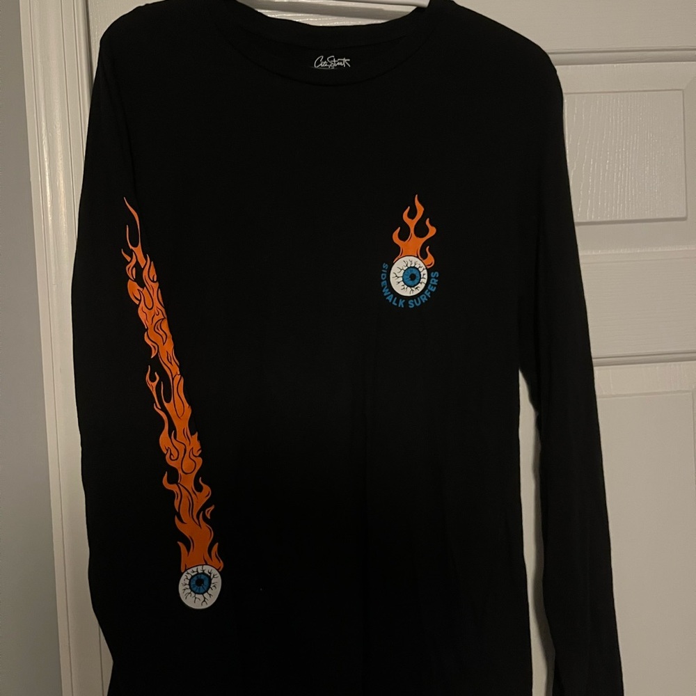 City Streets Black Long Sleeve with Fire
